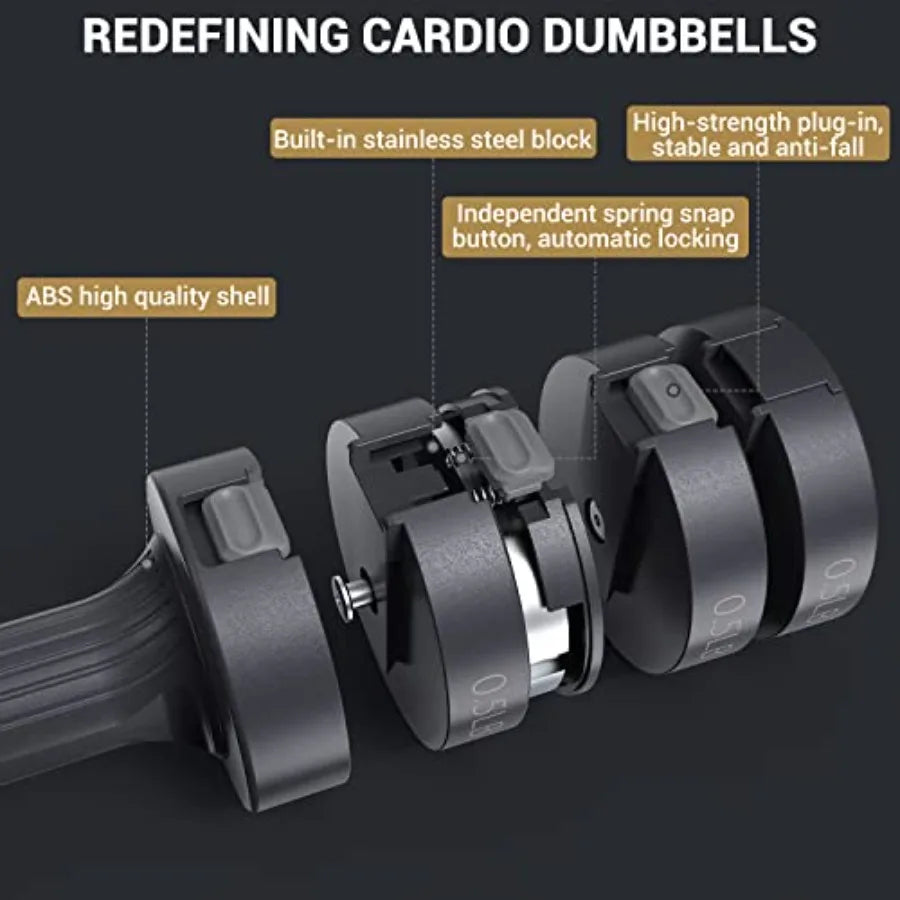 Adjustable Dumbbells Set For Home Gym With Four In One Weight Change