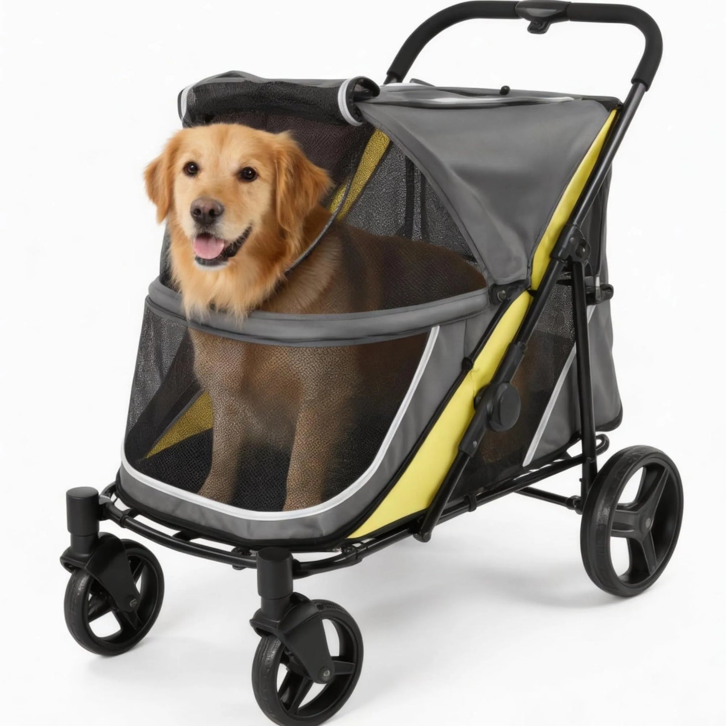 Heavy Duty All Terrain Dog Stroller for Large Dogs with Mesh