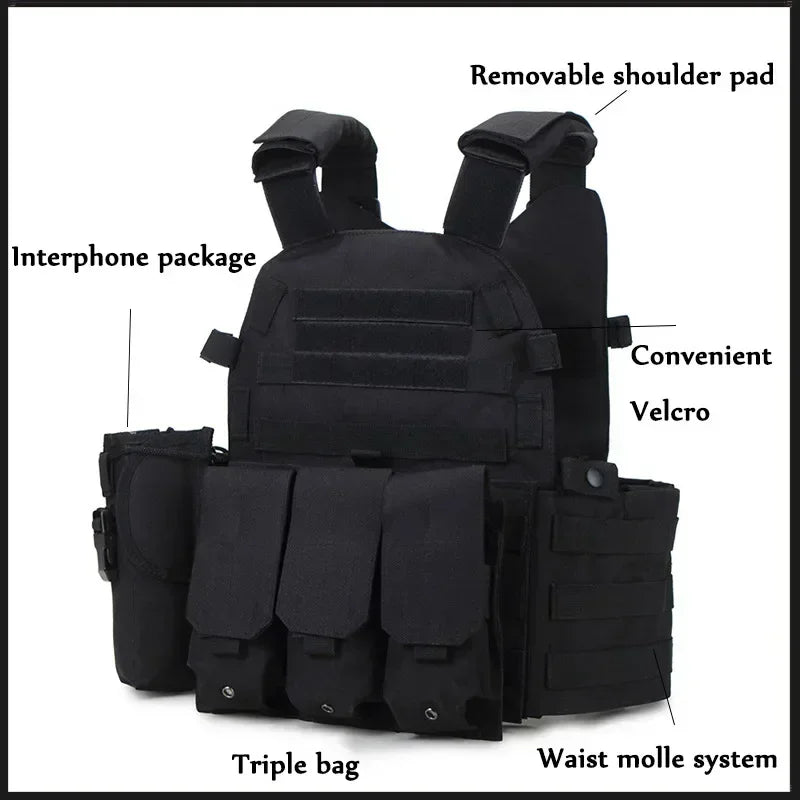 6094 Military Tactical Vest Body Armor Plate Carrier for Airsoft