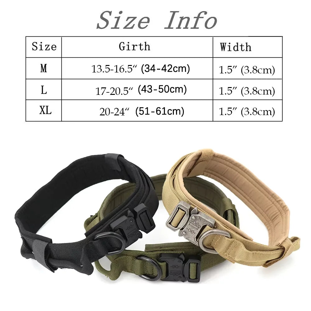 Adjustable Tactical Dog Training Collar And Leash Set With Handle