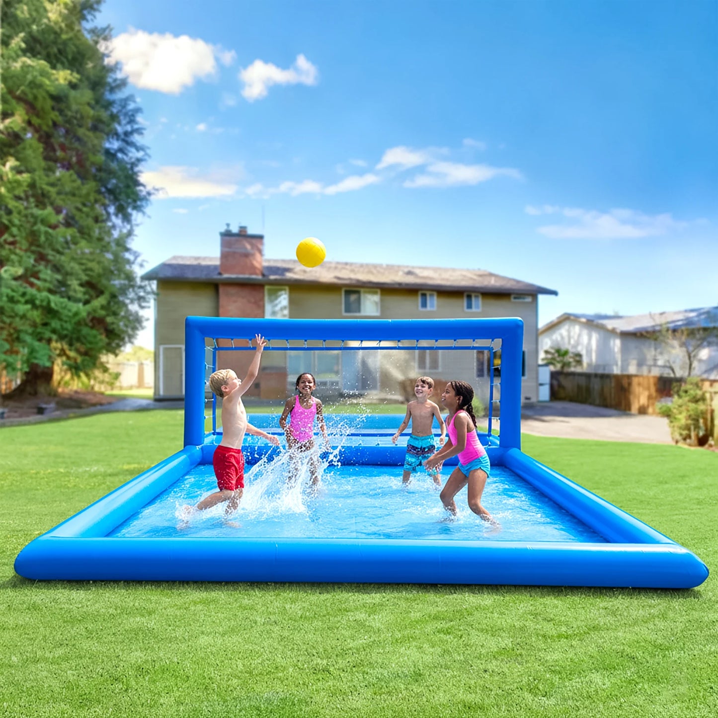 King Inflatable Volleyball Court For Pool And Beach With Air Pump