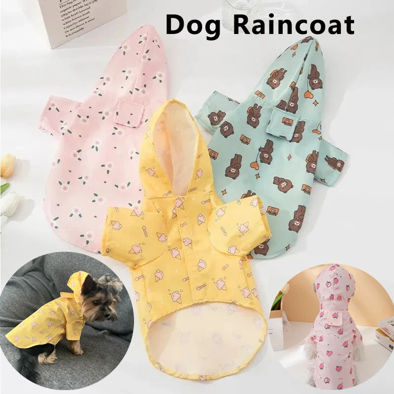 Dog Raincoat Summer Fashion Short Sleeve Waterproof Coat For Dogs