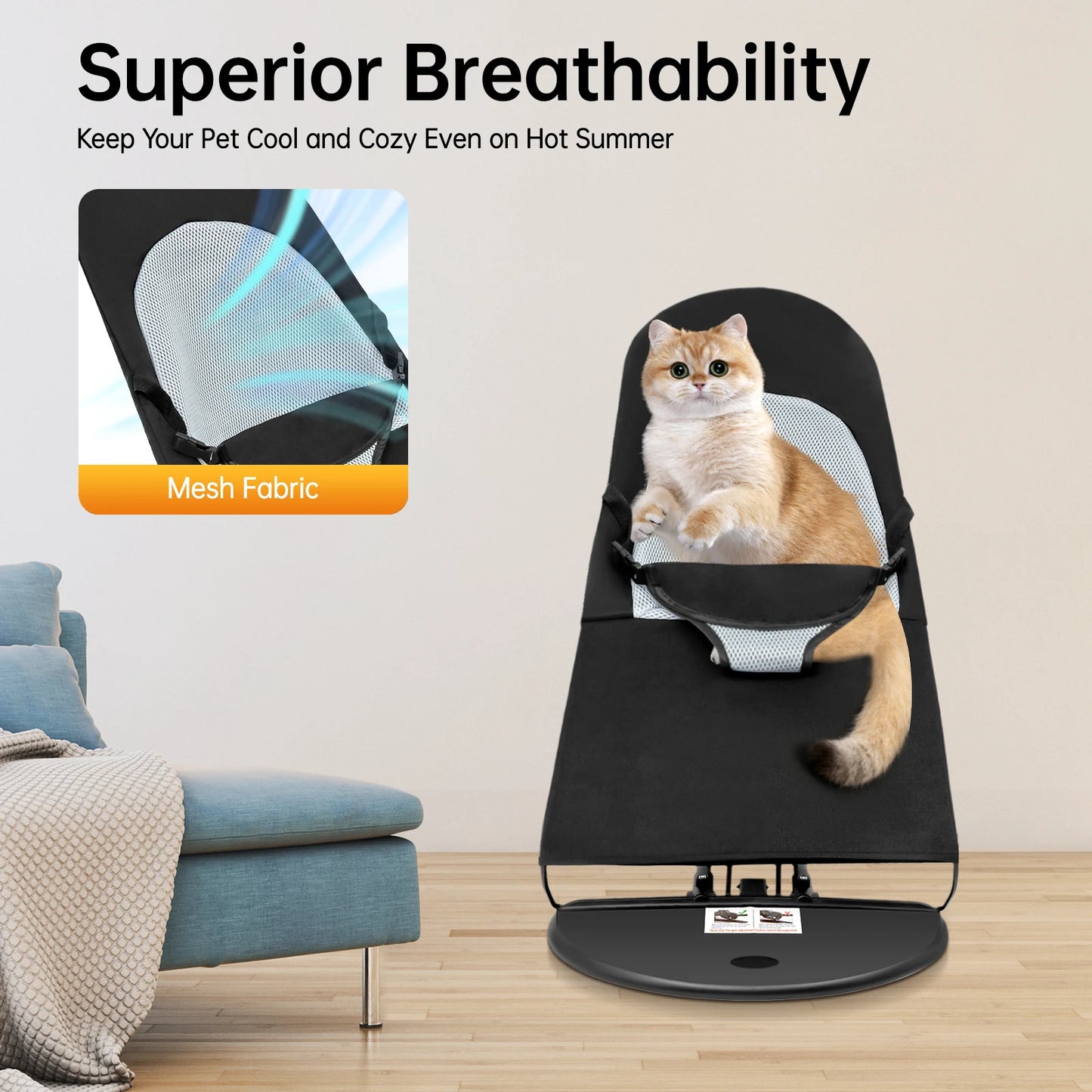 Pet Rocker Bed Foldable Rocking Chair for Small Dogs