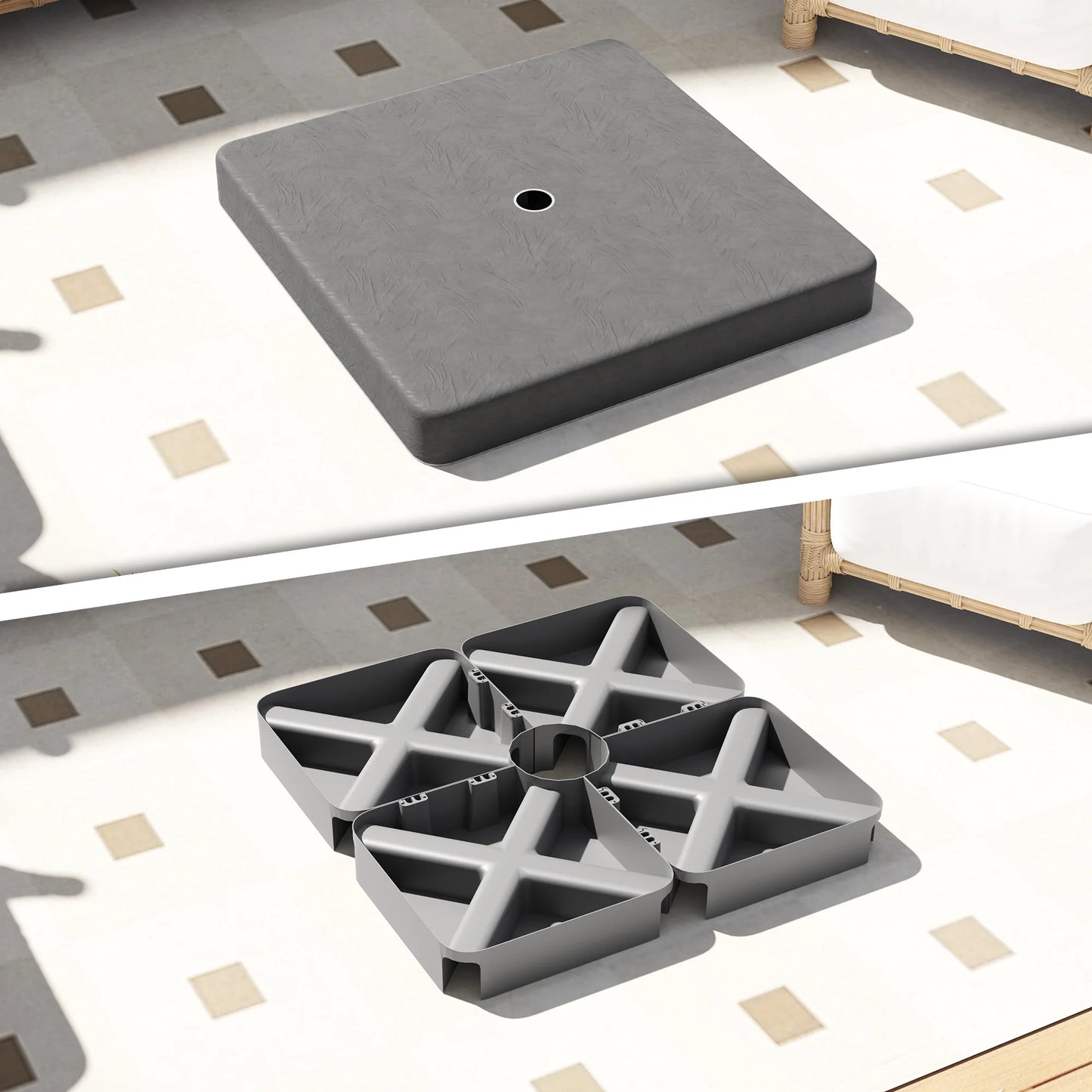 Outsunny 176 Lbs Offset Cantilever Umbrella Base Weight Set