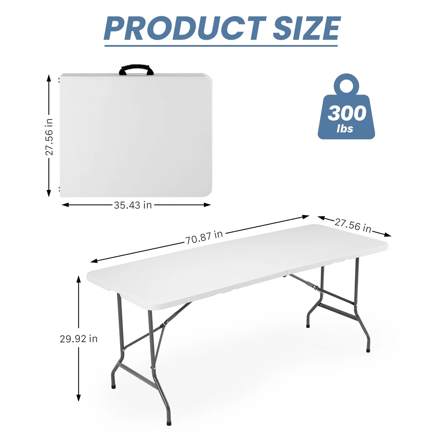 JHK Portable Folding Camping Table Carrying Handle Safety Lock
