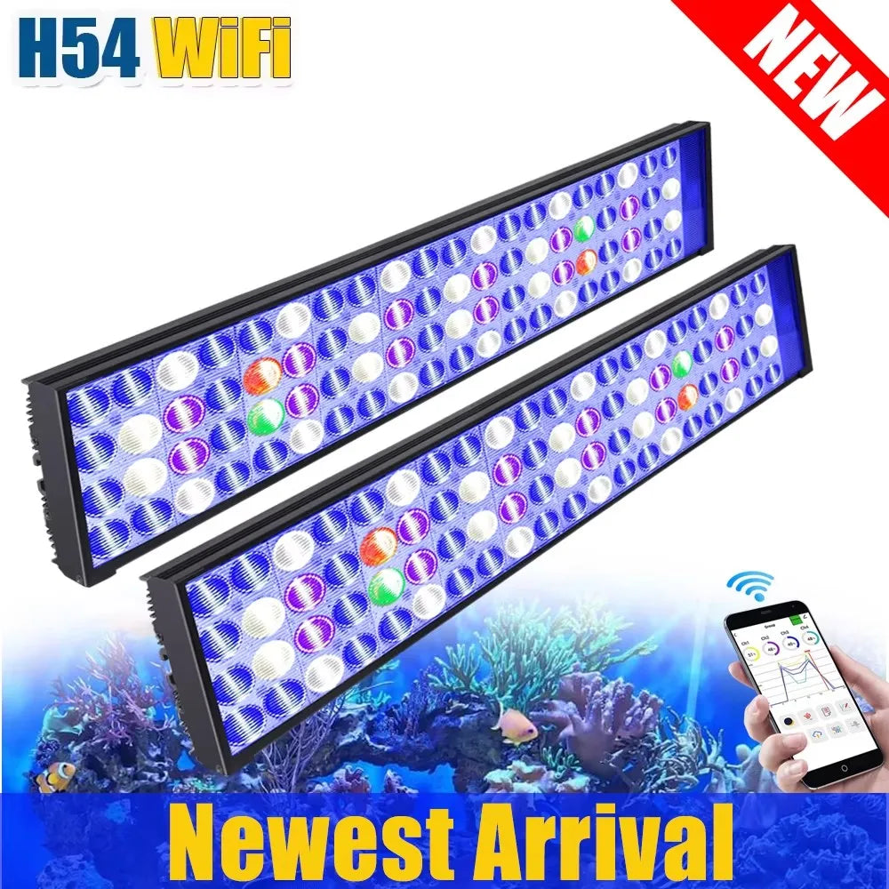PopBloom WiFi LED Aquarium Light Full Spectrum Marine Lamp For Reef Corals