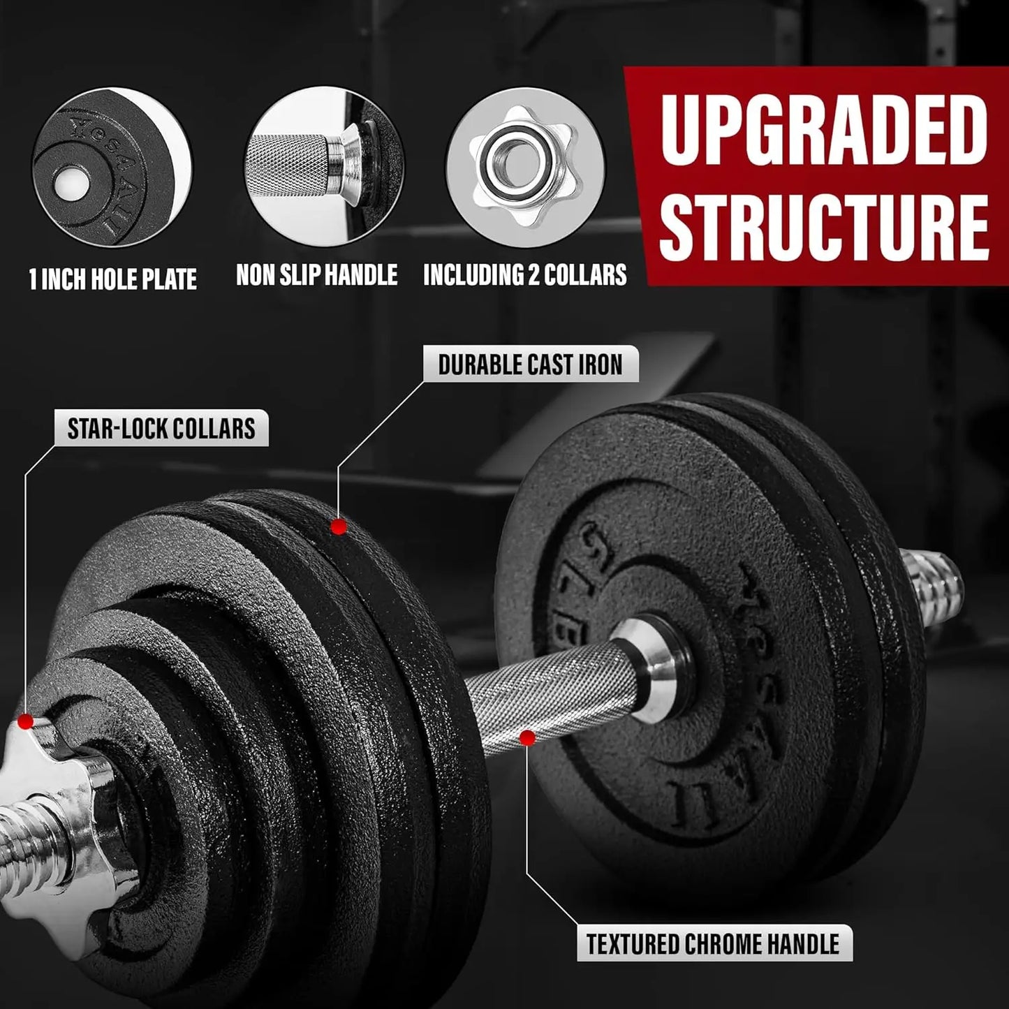 Adjustable Dumbbell Set With Weight Plates 40 To 200 Lbs Star Lock Collars