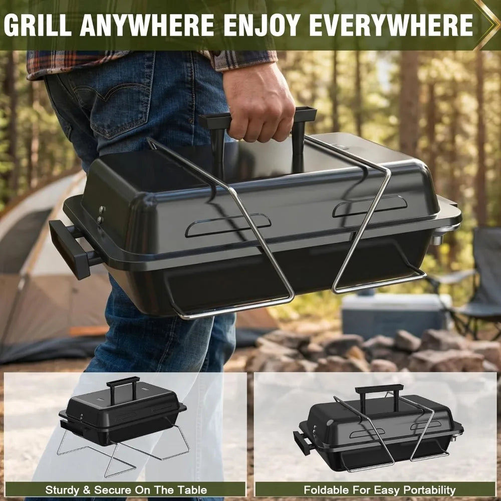 NBVCX Portable 2-In-1 Propane Grill With Foldable Legs