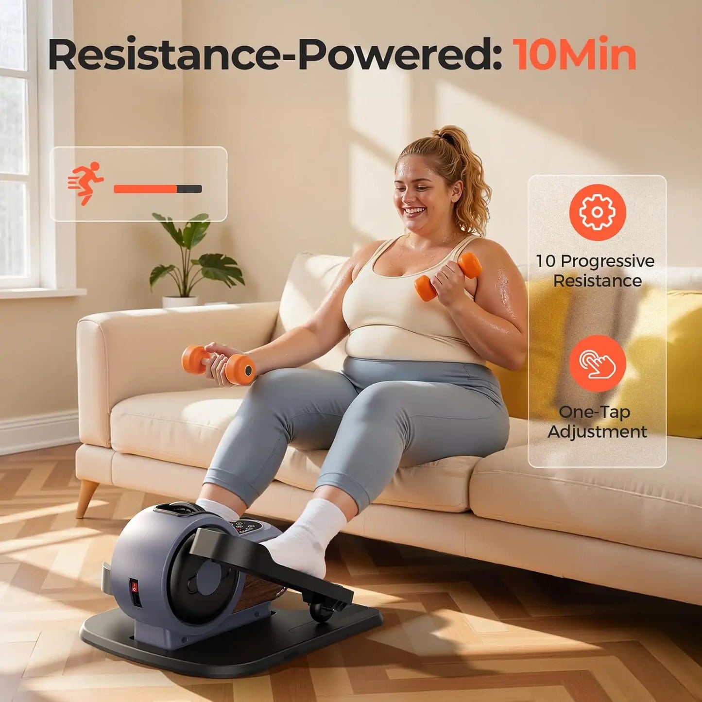 YOSUDA Under Desk Elliptical for Seniors with 10 Level Resistance