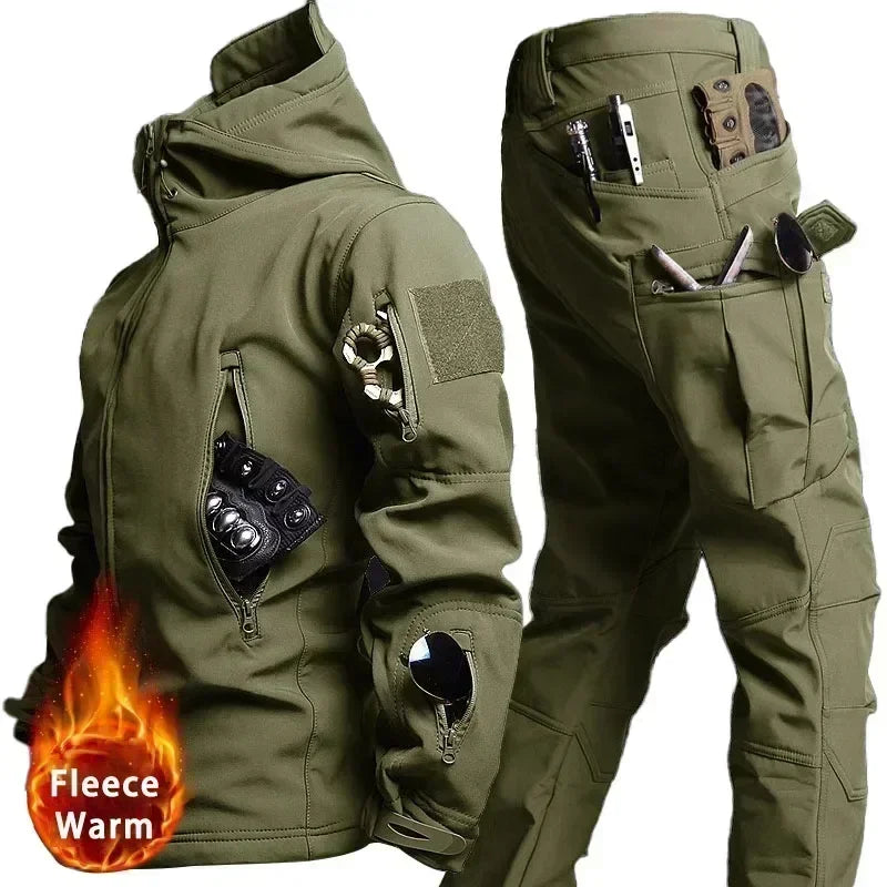 Tactical Waterproof Winter Combat Suit With Soft Shell Fleece