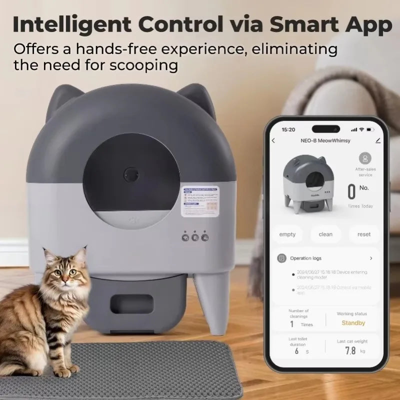 Lunapurr Automatic Self Cleaning Litter Box With App Control MultiCat