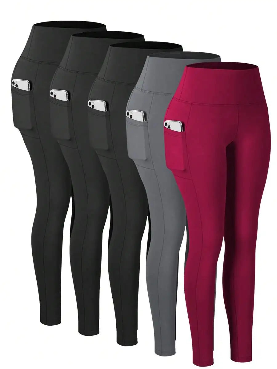 Women's High Waist Leggings With Side Pockets For Yoga And Workout
