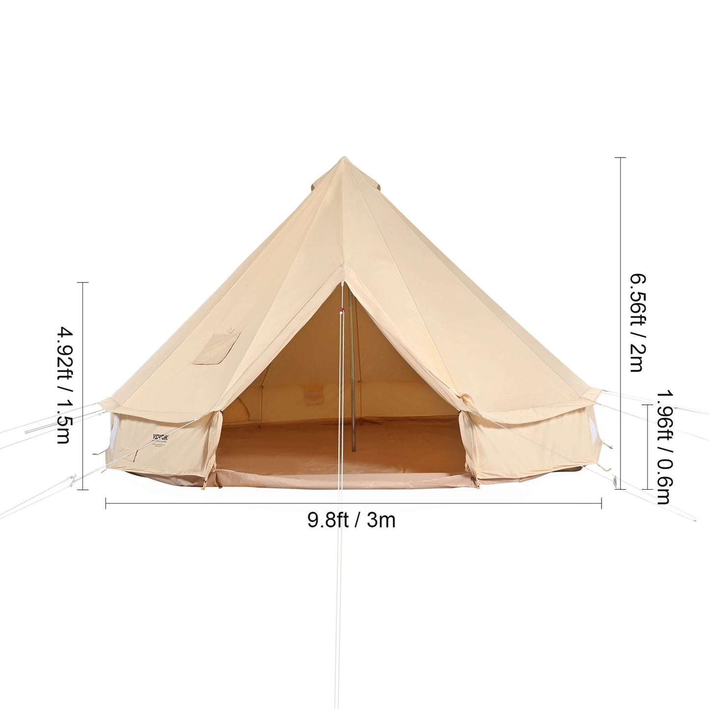 SucceBuy Canvas Bell Tent Camping Yurt for All Seasons
