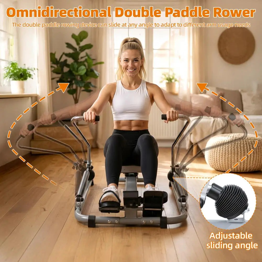 Hydraulic Rower With LCD Monitor For Home Aerobic Fitness
