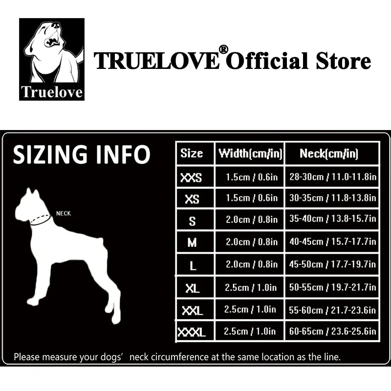 TRUELOVE Padded Reflective Nylon Dog Collar TLC5011 Adjustable Heavy Duty