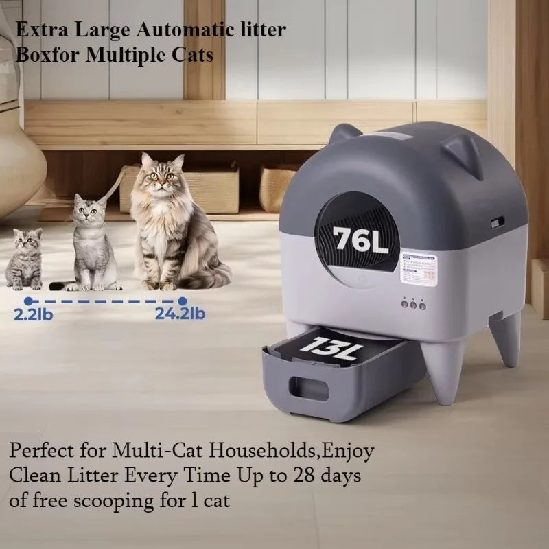 Lunapurr Automatic Self Cleaning Litter Box With App Control MultiCat