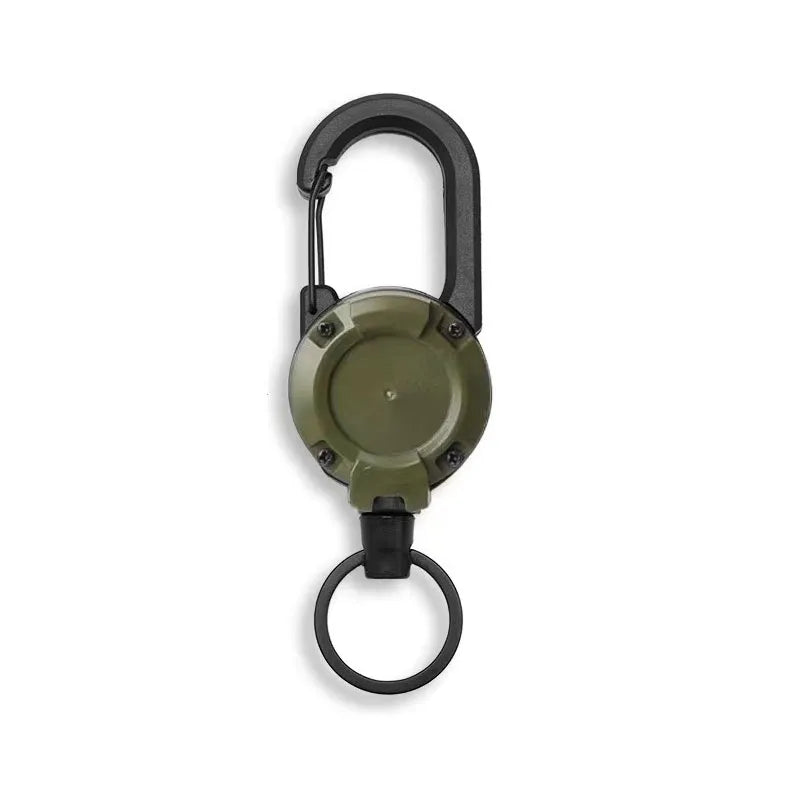 Retractable Heavy Duty Carabiner With Steel Wire Rope Key Ring