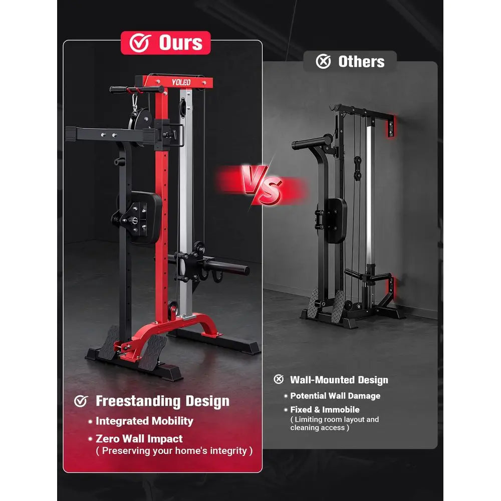 YTYIN Cable Machine Home Gym 2 In 1 With Rowing And Lat Pulldown