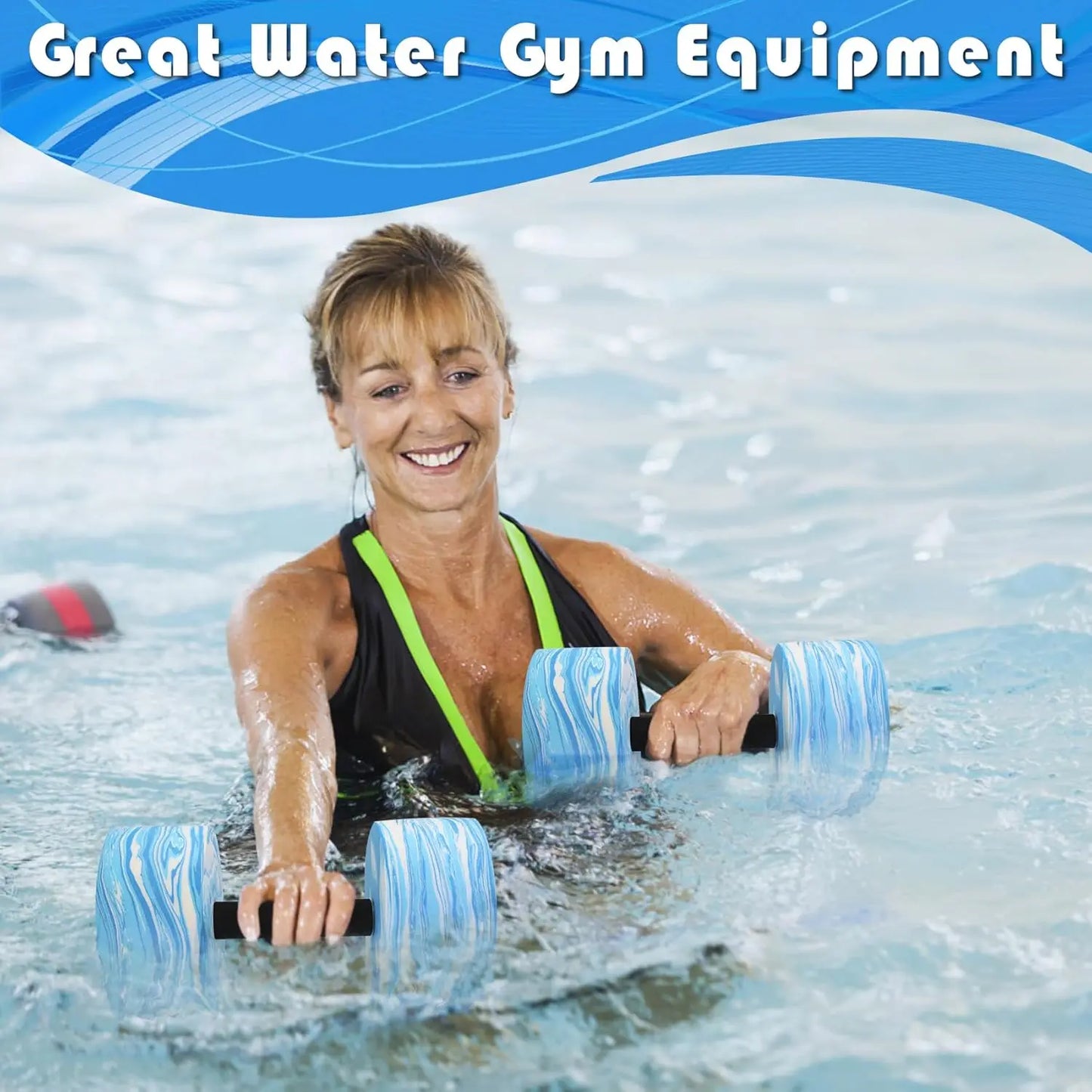 Aqua Foam Dumbbells for Water Aerobics and Pool Fitness