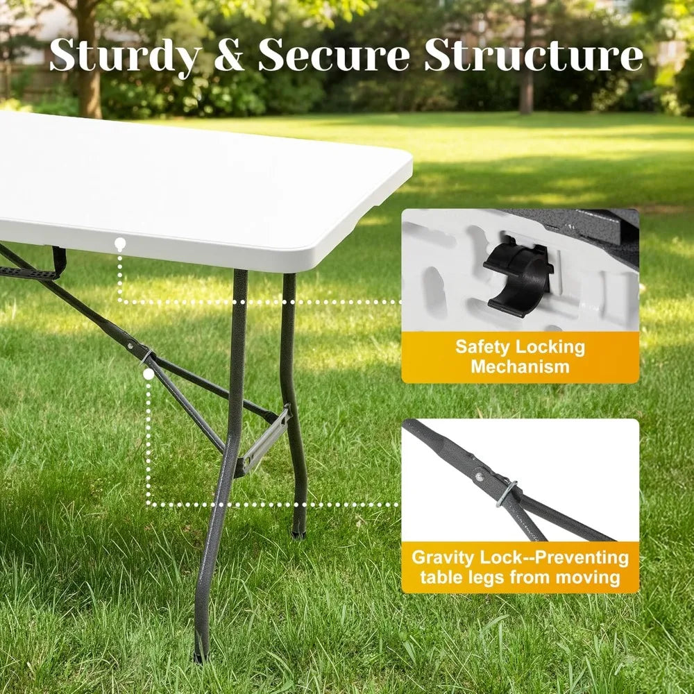 Foldable Outdoor Dining Set With 8 Chairs And Heavy Duty Patio Table