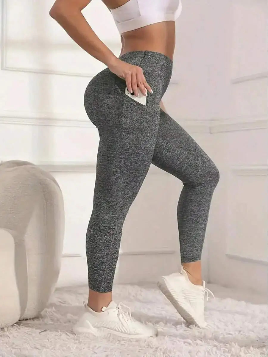 Women High Waist Yoga Leggings With Pockets Hip Lifting