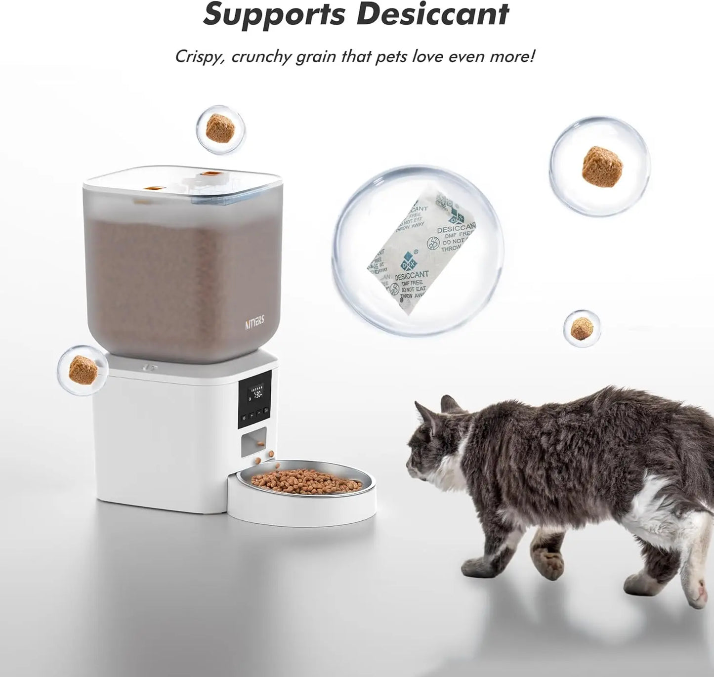 Automatic Pet Feeder With LCD Screen Timed Feeding 6 Meals