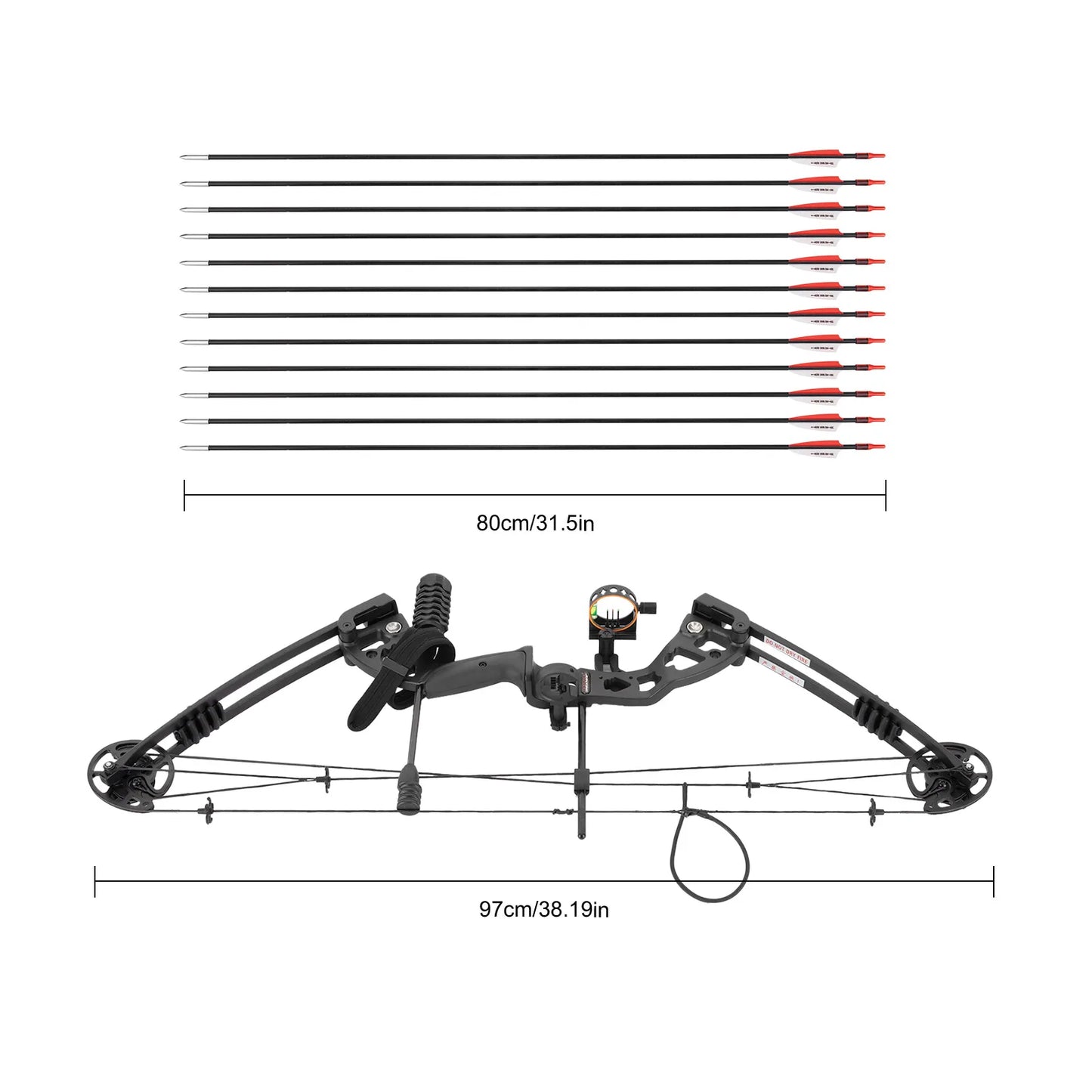 Right Hand Compound Bow With Adjustable Draw Weight 3 Pin Sight Archery Set