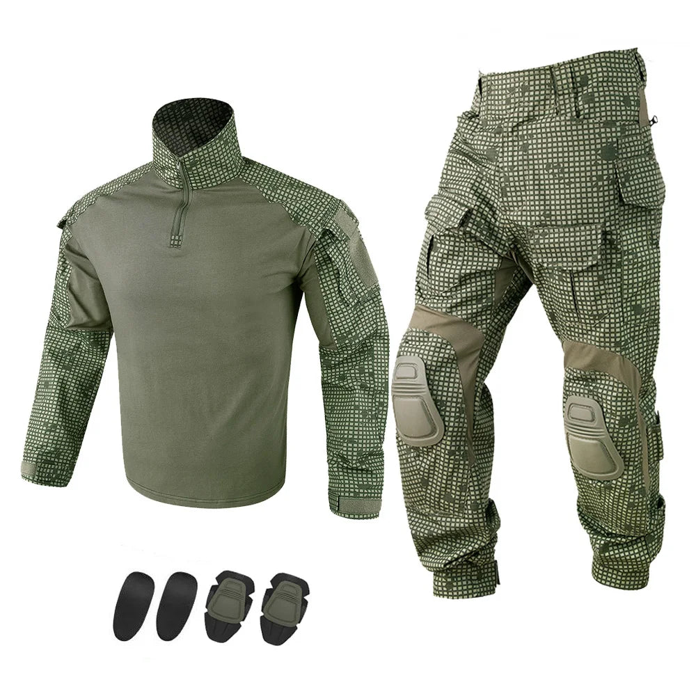 KRYDEX Tactical Camouflage Shirt And Pants Set For Hunting Outdoors