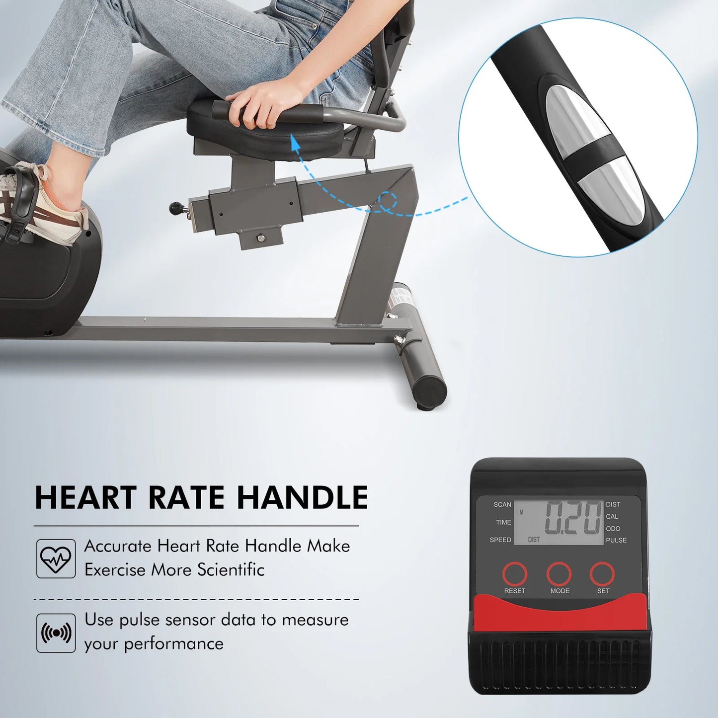 Recumbent Exercise Bike For Home Use Quiet Eight Level Resistance