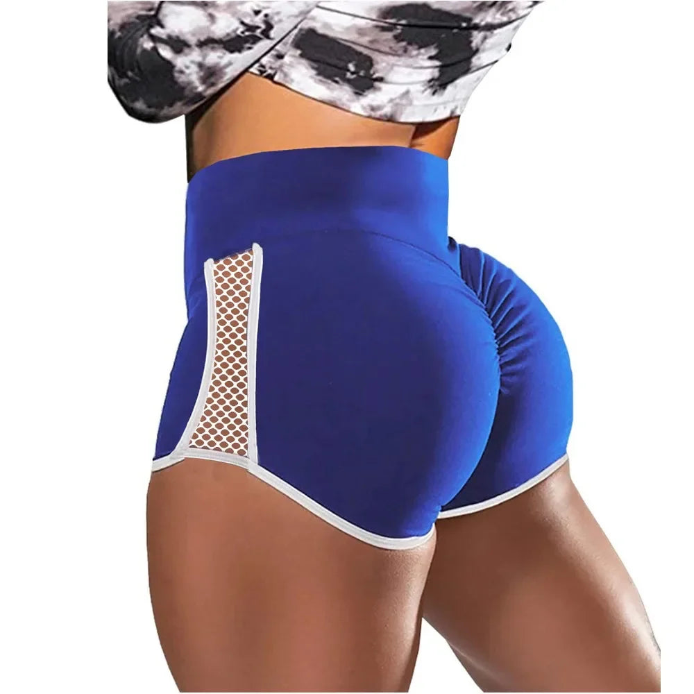 Women Quick Drying High Waist Yoga Shorts Side Hollow Out