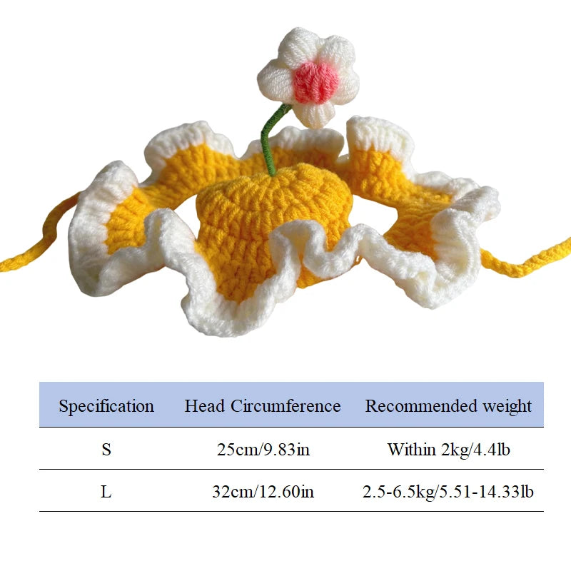 Pawstrip Flower Design Adjustable Cat Hat For Cats And Dogs