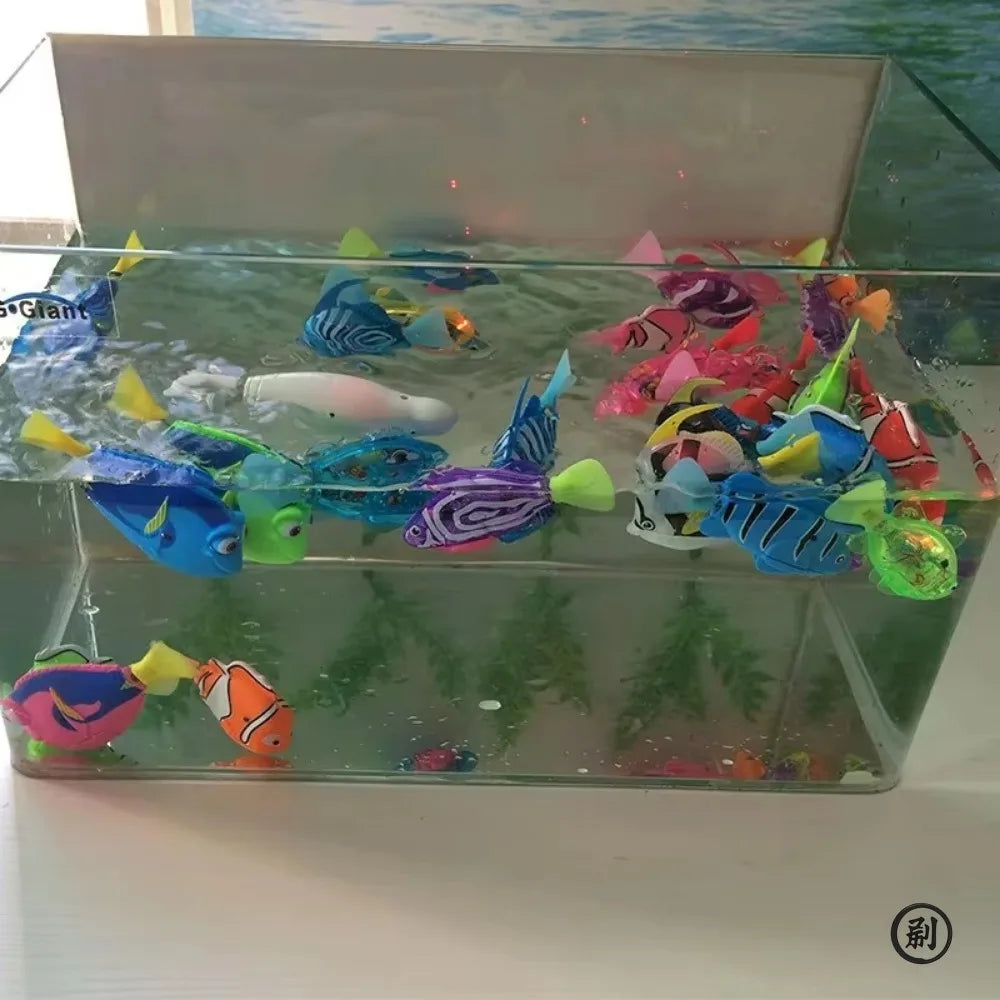 LED Inductive Robotic Cat Toy Interactive Swimming Fish Stimulates Kitten