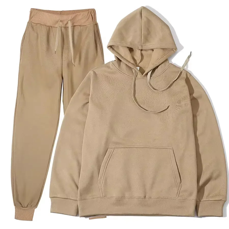 Winter Women Tracksuit Two Piece Set Oversized Hoodie Sweatpants