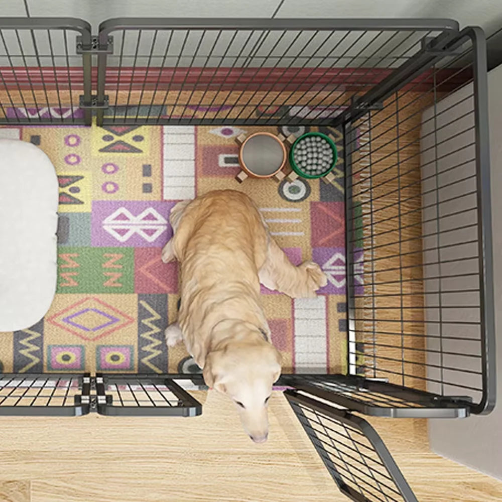 Stainless Steel 6-Panel Dog Fence Playpen, Heavy Duty Enclosure