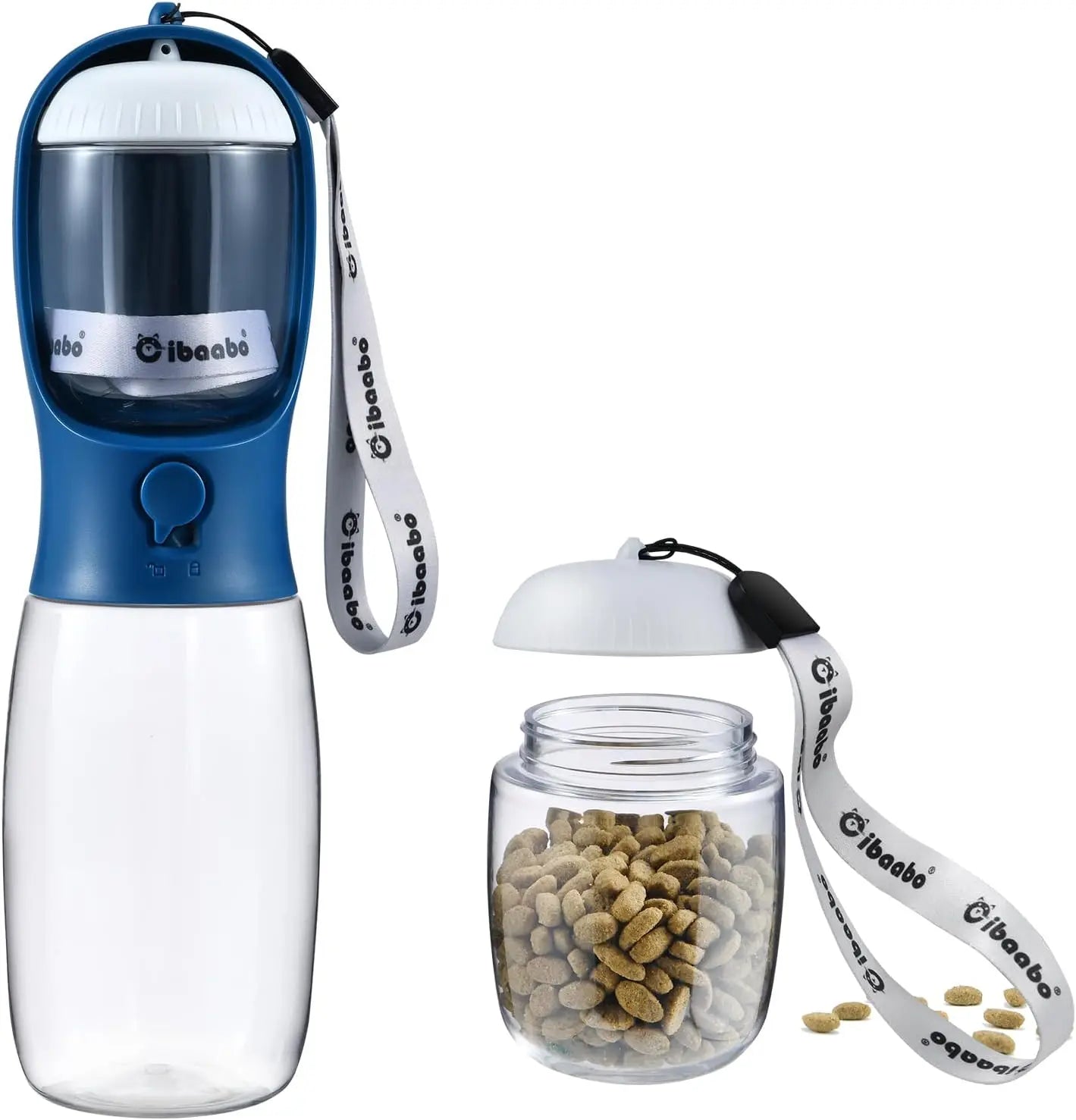 Cibaabo Dog Water Bottle With Food Container Travel Dispenser