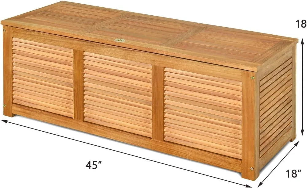 Acacia Wood Deck Box Storage Bench for Outdoor Patio Garden