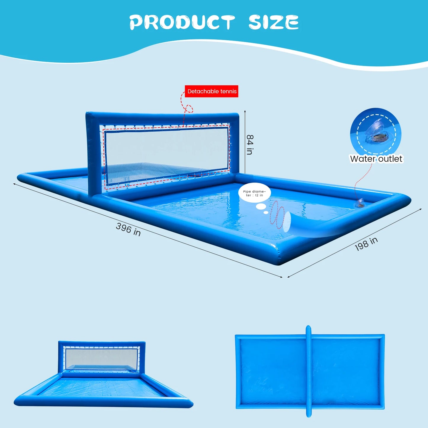 RTS Inflatable Outdoor Water Volleyball Court