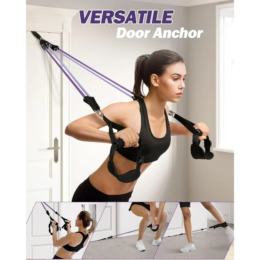Upgraded Pilates Bar Kit With Resistance Bands Stainless Steel