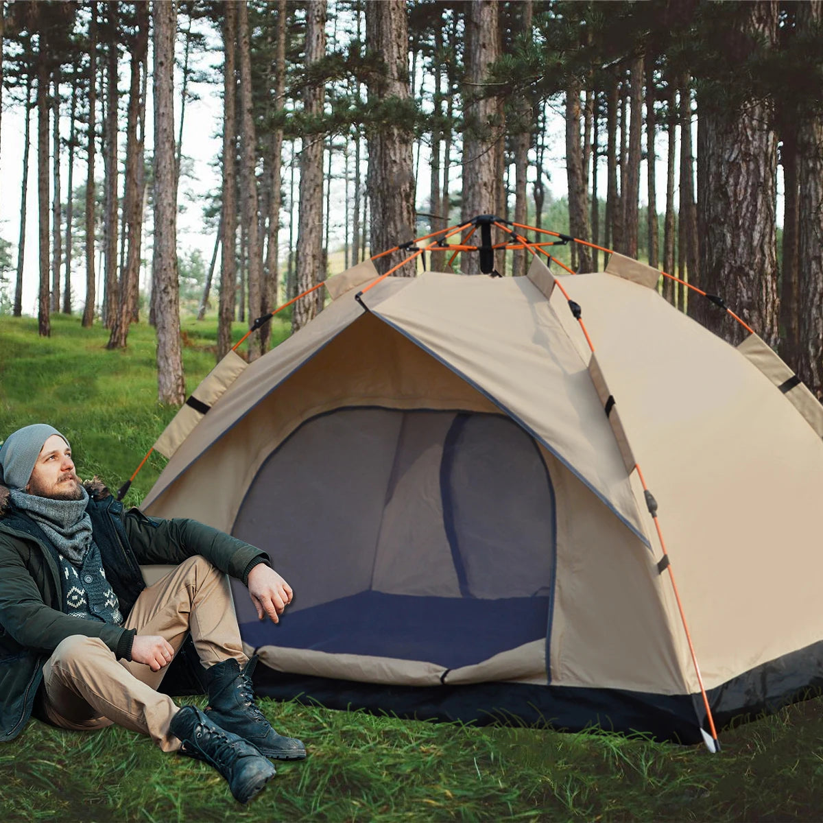 Pakicetus Outdoor Automatic Quick Opening Tent Rainproof Three To Four