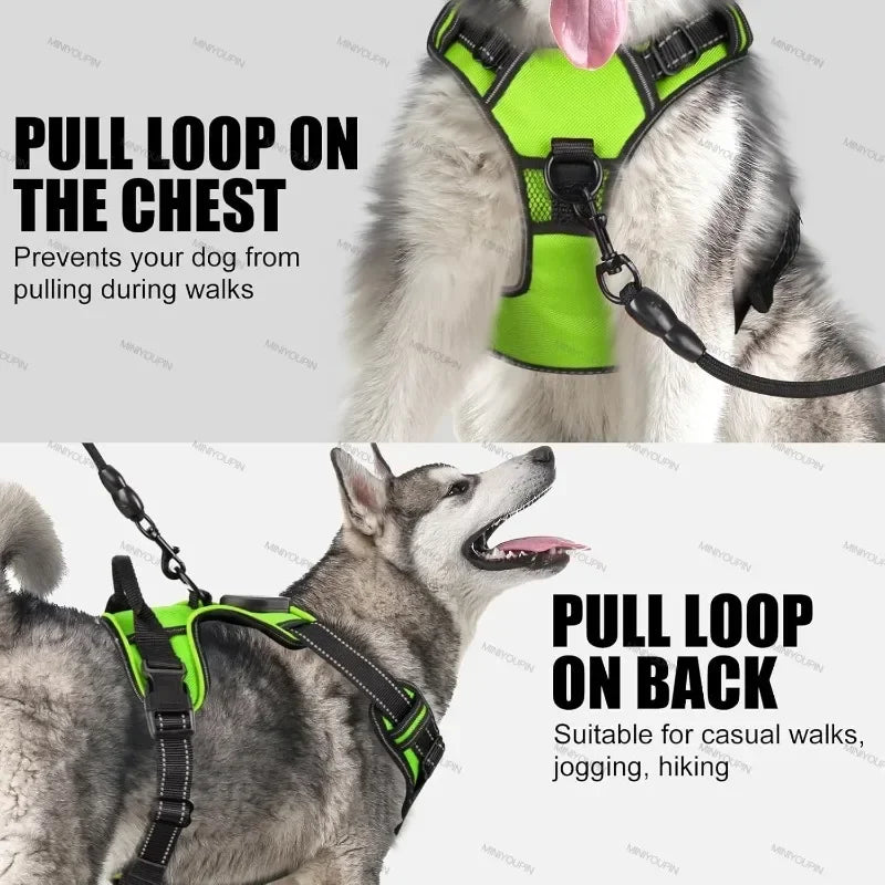 LED Luminous Dog Harness No Pull Adjustable Vest for Outdoor Walking