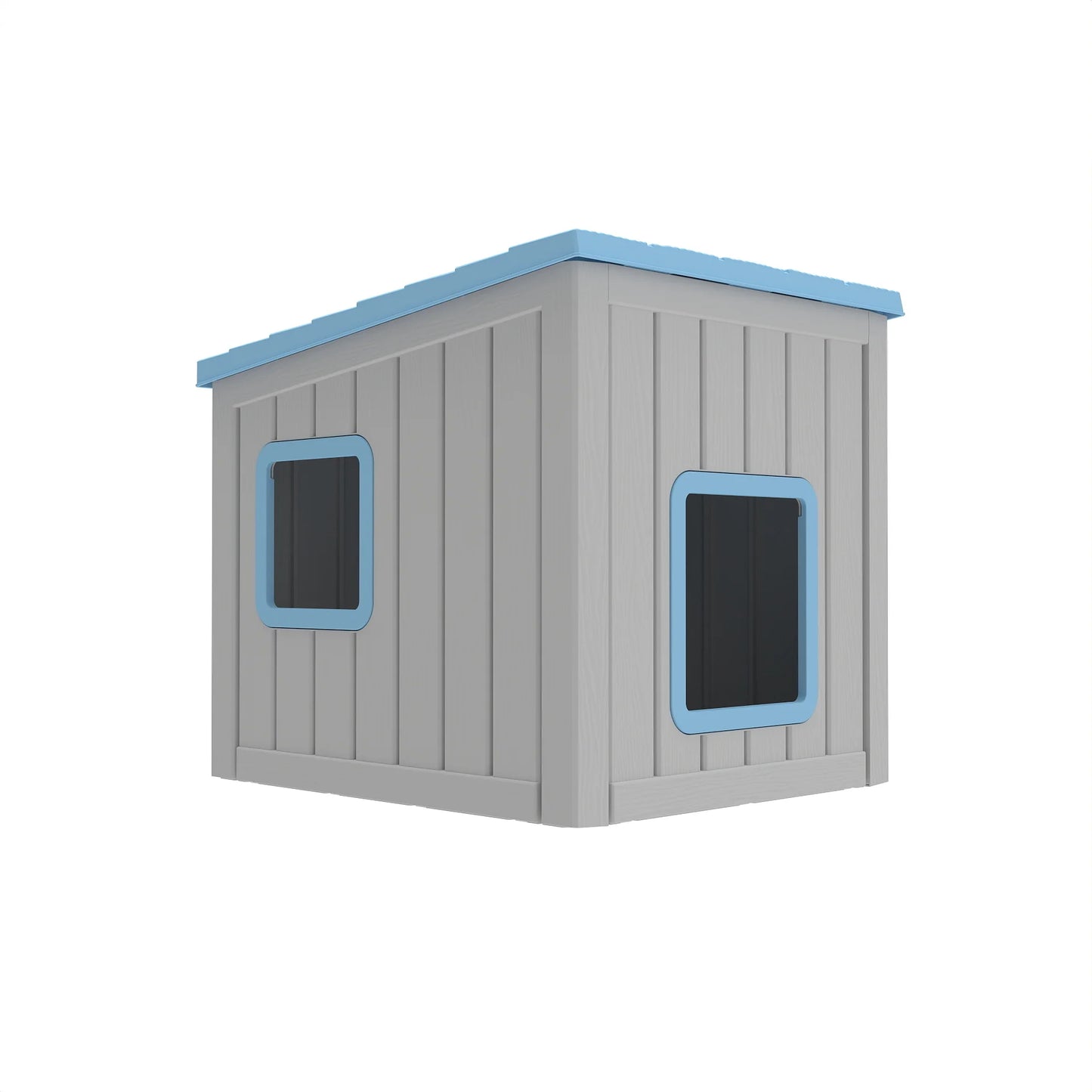 Sloped Roof Plastic Pet House For Indoor Outdoor Weatherproof Shelter