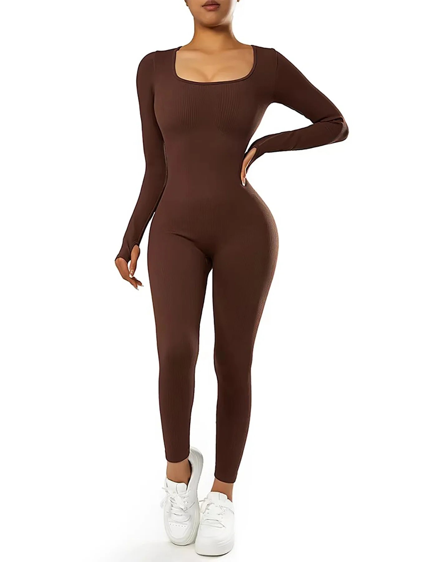 Women's One Piece Yoga Suit Long Sleeve Bodysuit Daily Wear