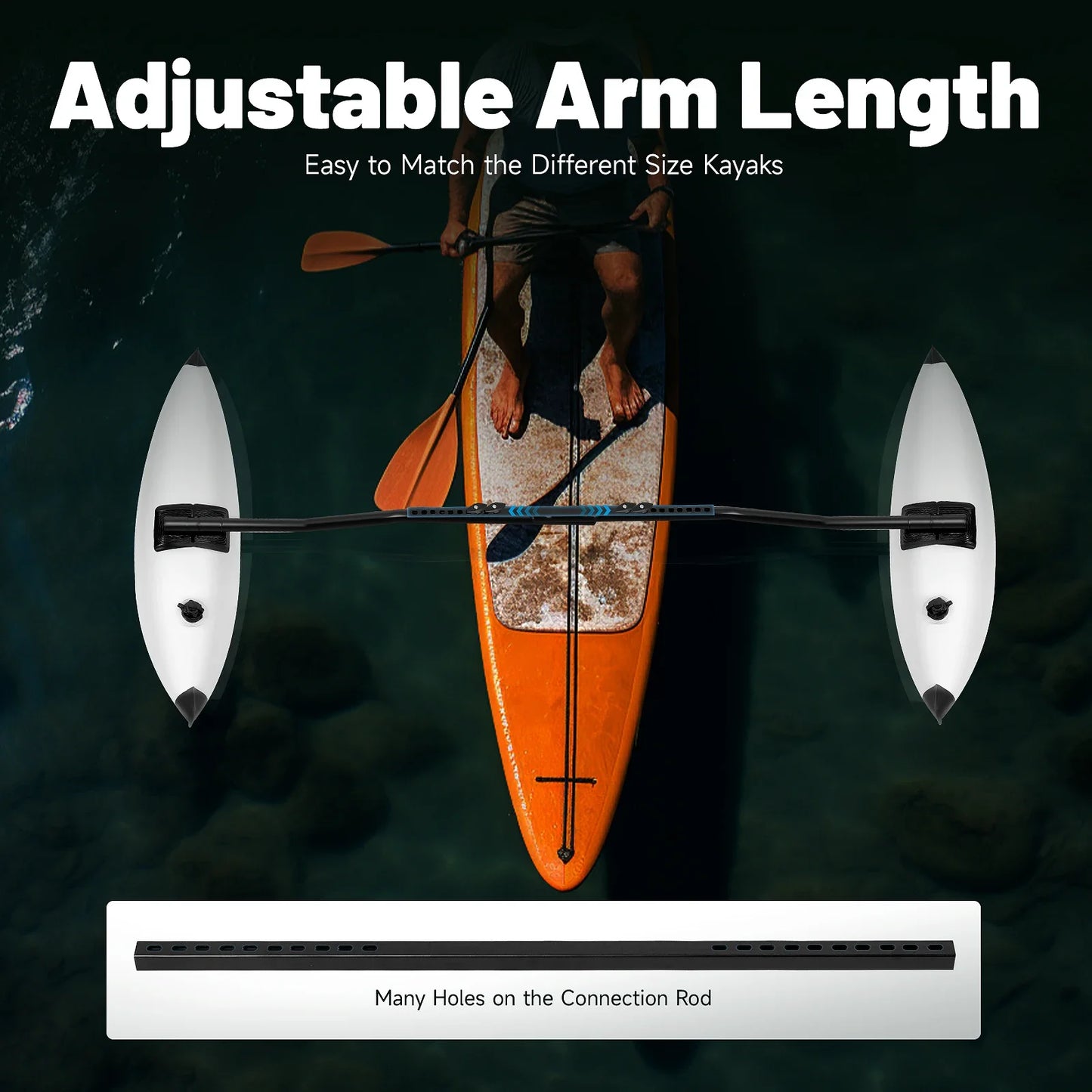 Kayak Outrigger Stabilizers 2-Pack PVC For Kayaks And Canoes
