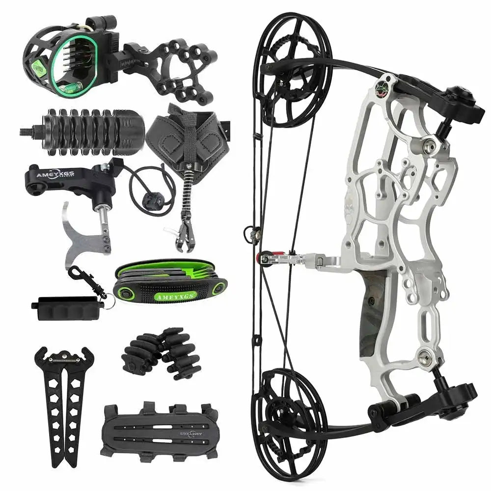 Compound Bow Kit 30 To 70Lb Adjustable Eighty Percent Let Off 340FPS