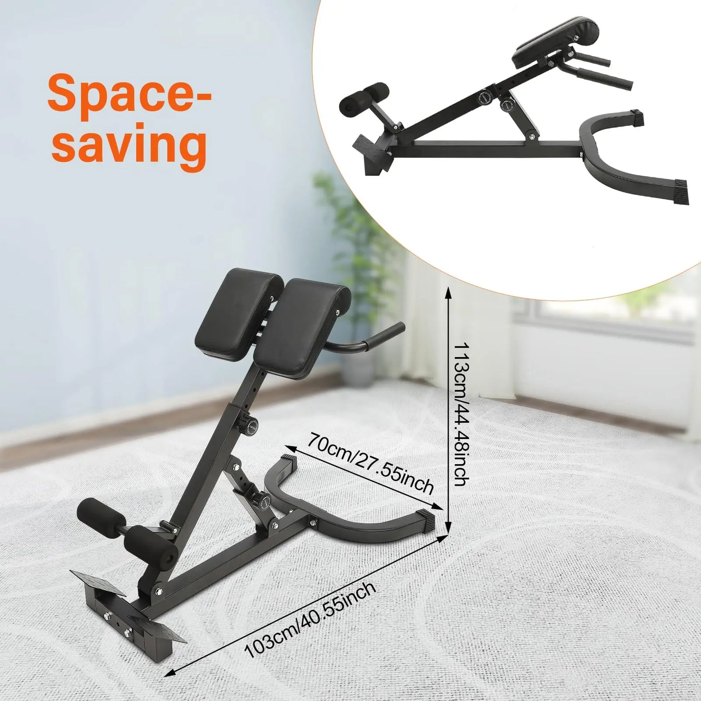 Roman Chair Back Extension Bench Foldable Multi Position Hyperextension
