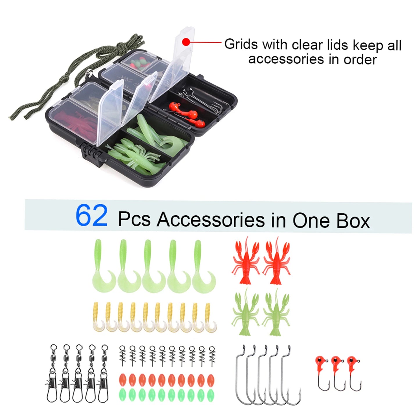 Telescopic Fishing Rod Spinning Reel Combo With Hooks And Swivels