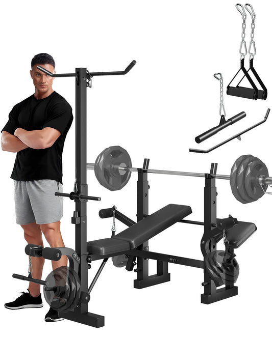 HiMISS Adjustable Four In One Weight Bench With Leg Developer Foldable
