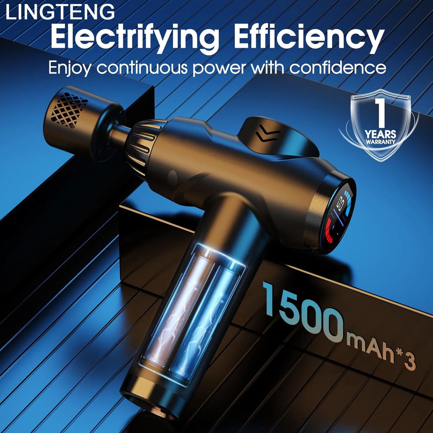 LINGTENG Massage Gun With Hot And Cold Therapy 7 Heads