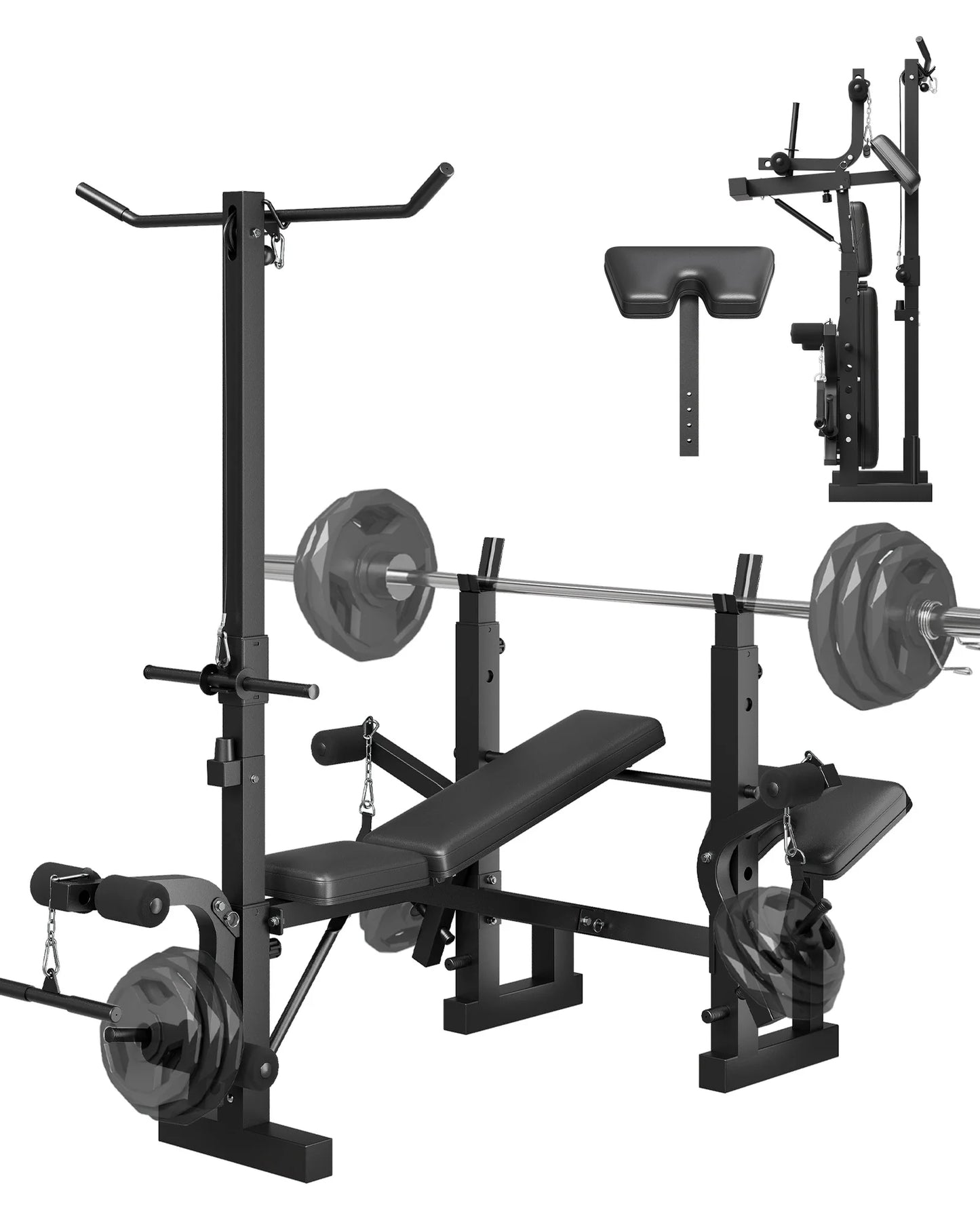 HiMISS Adjustable Four In One Weight Bench With Leg Developer Foldable