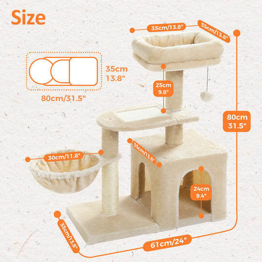 Premium PAWZ Road Cat Tree Tower With Scratching Posts
